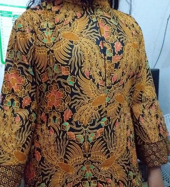 Gamis Peplum Sogan Gamis Batik Longdress Batik Kombinasi Layer Seragaman