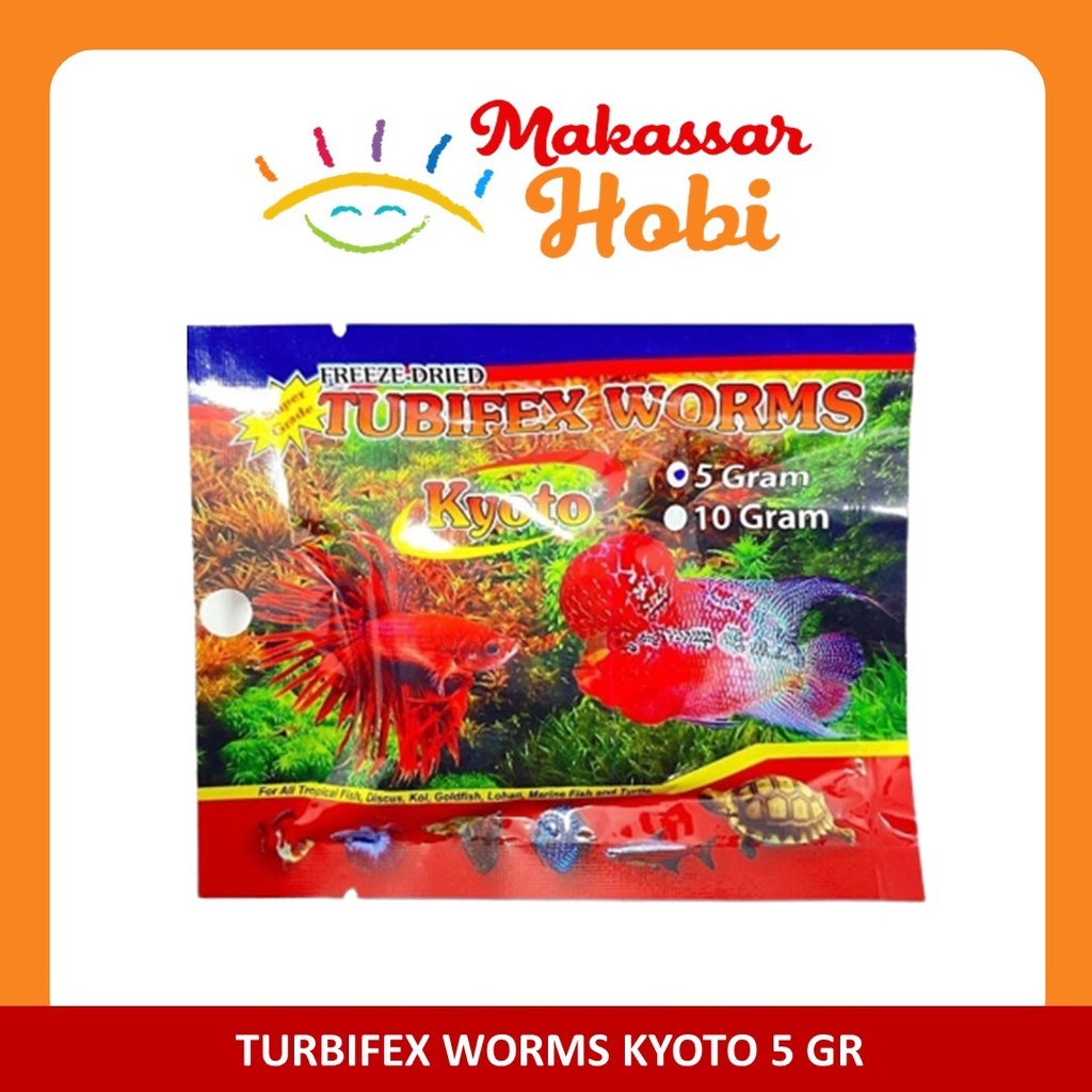 Tubifex Worms 5 gram Cacing Sutra Beku Kering Kyoto Worm Makanan Ikan