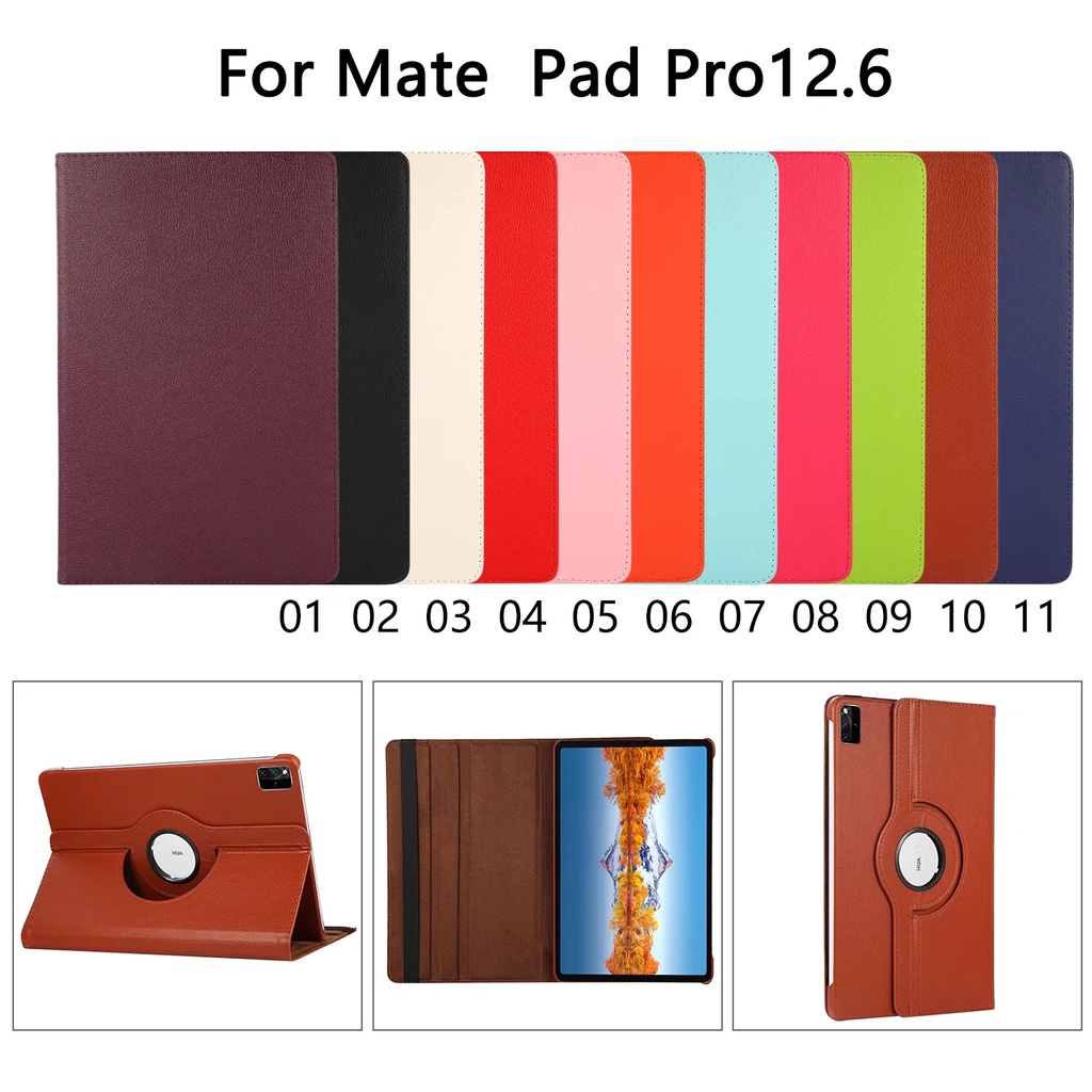 Untuk Huawei MatePad Pro 12.6 (2021) Tablet Perlindungan Casing WGR-W09 WGR-W19 WGR-AN19 Fashion360° Rotating Stand Case Penutup Kulit Flip Pelindung Shockproof