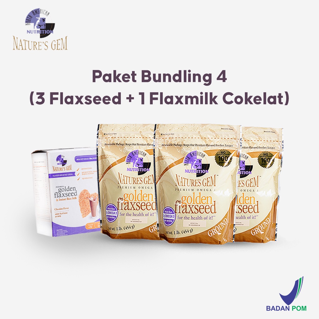 

North American Nutrition Nature’s Gem - Paket bundling 3 Flaxseed & Flaxmilk Cokelat