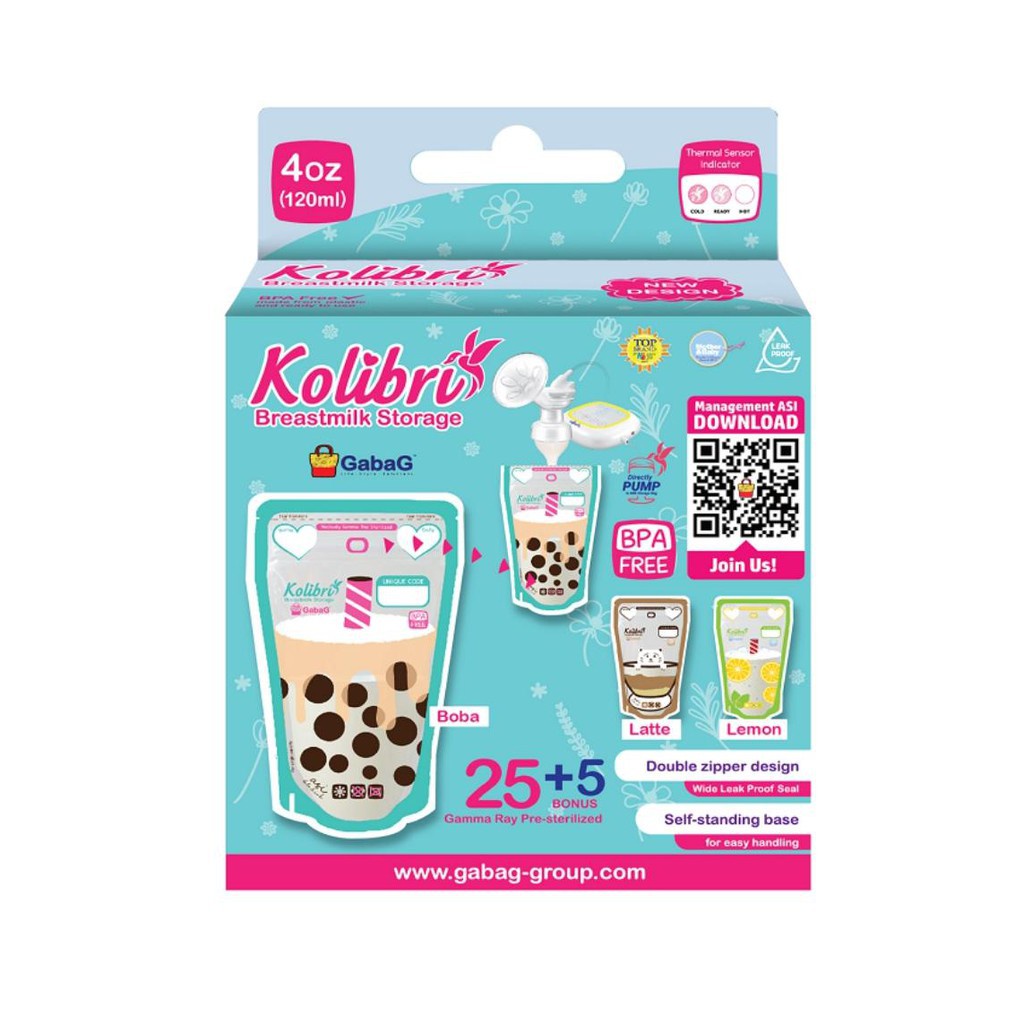 KNB Gabag Breast Milk Storage kolibri kantong asi 100ml 120ml 180ml