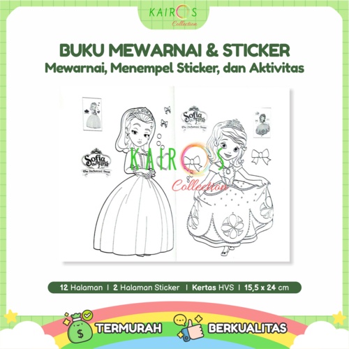 Buku Mewarnai Anak dan Sticker Buku Warna Anak Aktivitas Sticker