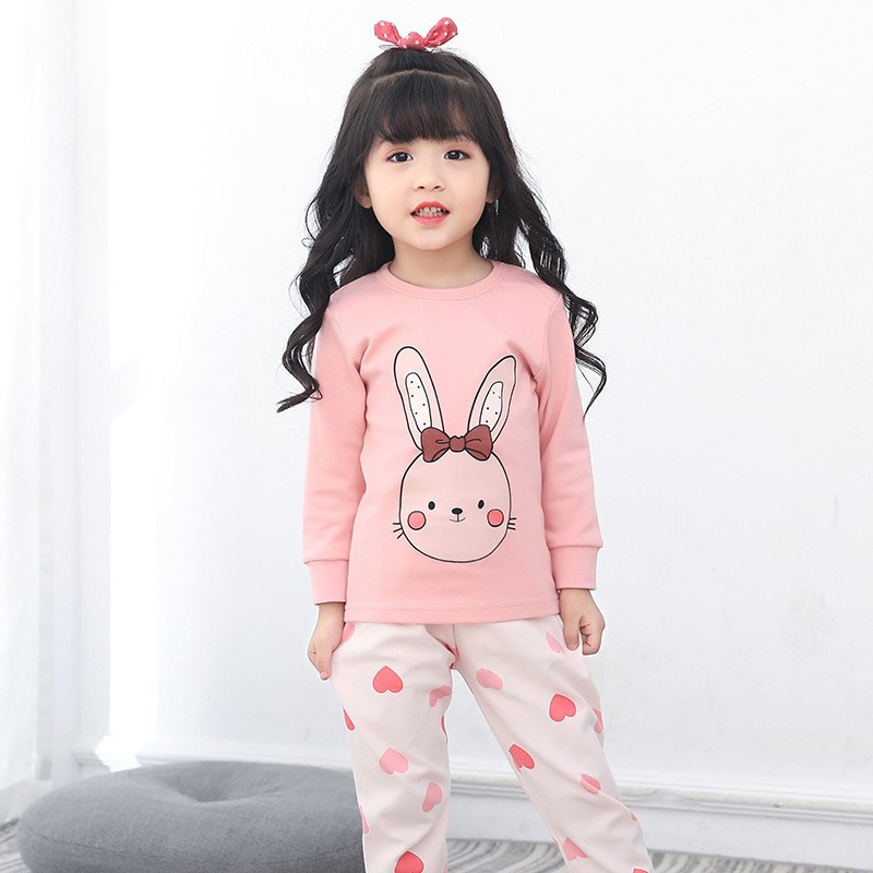 HappyOliver PASSWORD RABBIT HEART Setelan Sweater 1 - 7 Tahun Baju Anak BerKualitas