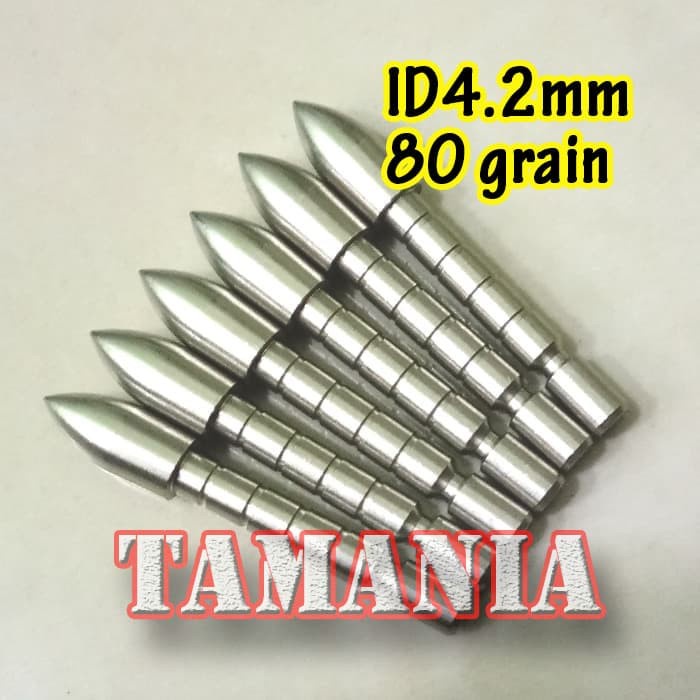 BEST QUALITY ARROW POINT INNER 4.2 MM 80 GRAIN - MATA ANAK PANAH CARBON !!