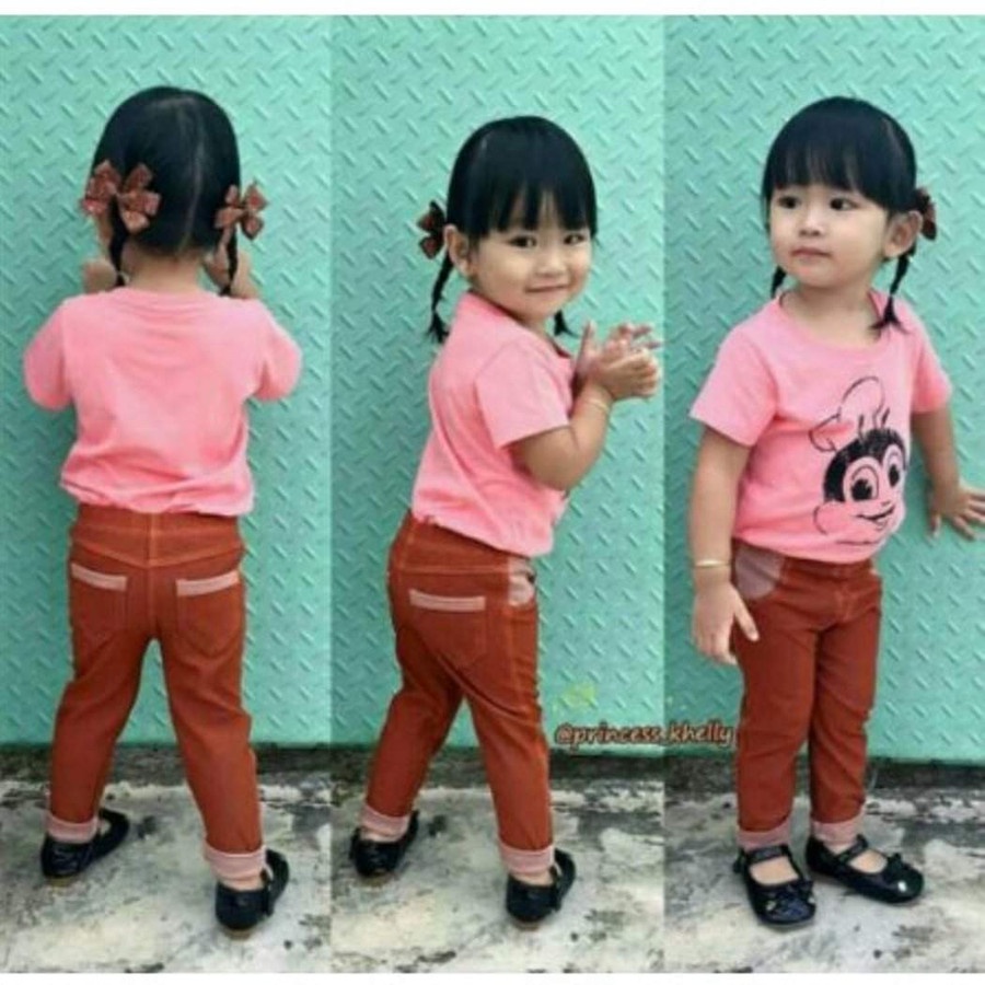 (KANTONG) Jeans Legging uk 4-5 Tahun /  Leging Anak Polos Murah Celana Panjang Bawahan Tebal Denim