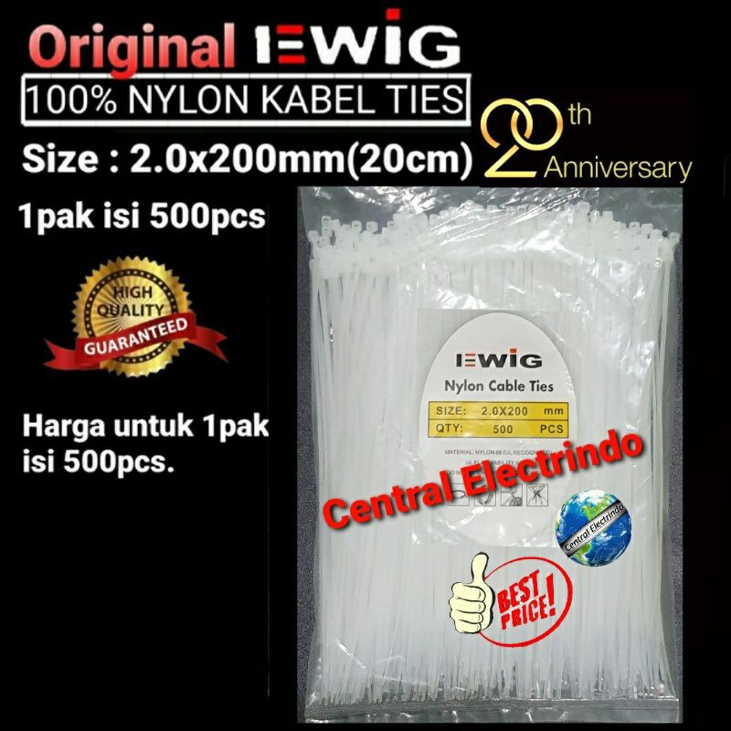 Kabel Ties EWIG 2.0X200mm(20cm) 1pak isi 500pcs.