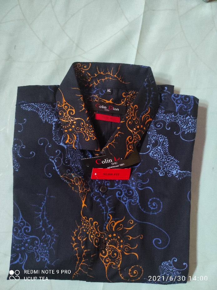 Acs161 Kemeja Batik Pria Slim Fit Lengan Panjang Colindion Modern