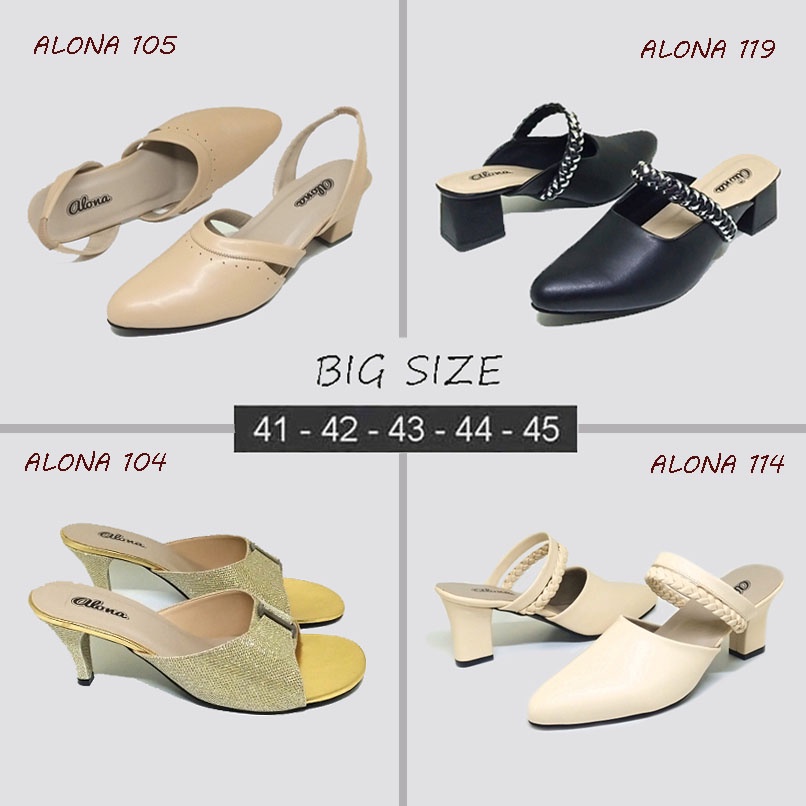 sepatu sandal heels wanita big size jumbo ukuran besar 41-45