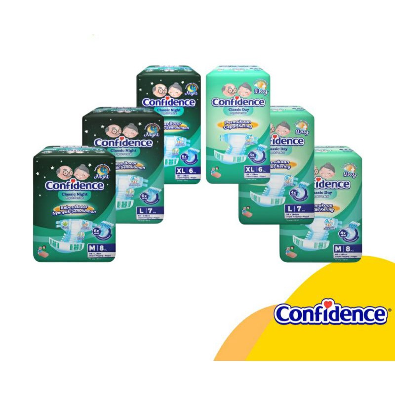 PAMPERS DEWASA LANSIA CONFIDENCE PEREKAT DAY AND NIGHT M8, L7, XL6