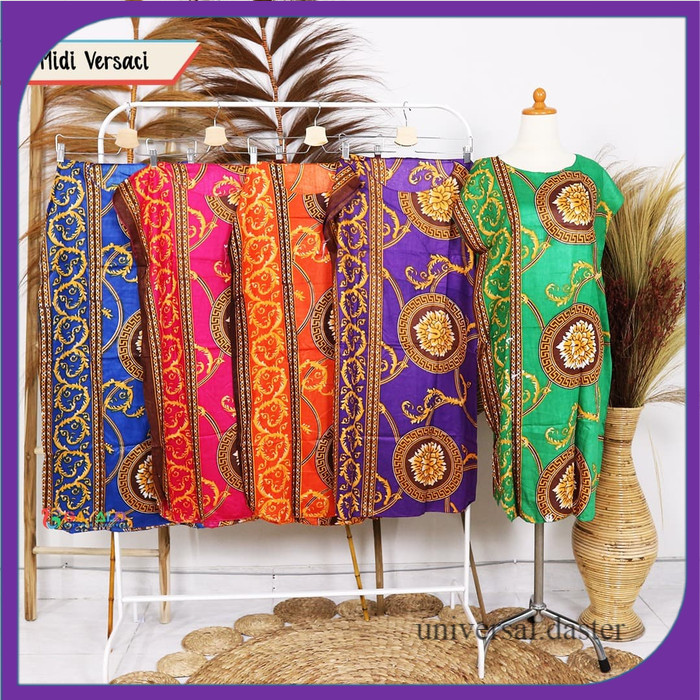 DASTER MIDI VERSACI/BAJU HAMIL/BAJU SANTAI/BAJU TIDUR MURAH/GROSIRAN/DASTER HAMIL - CAMPUR MOTIF