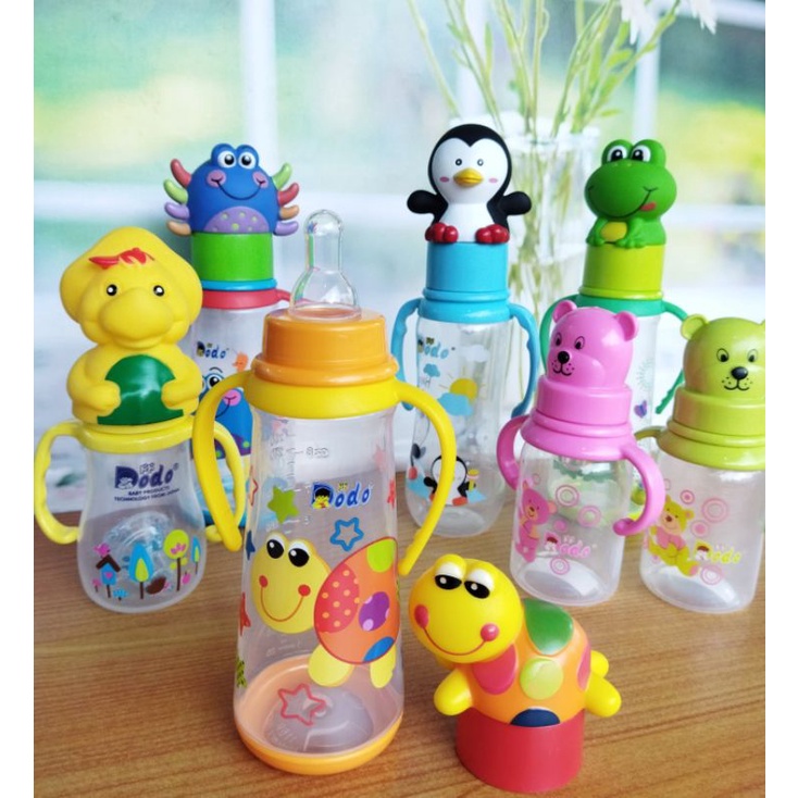 Dot Bayi Botol Susu Bentuk Model Karakter Lucu Bpa Free Dodo dengan Handle 2 Gagang Pegangan