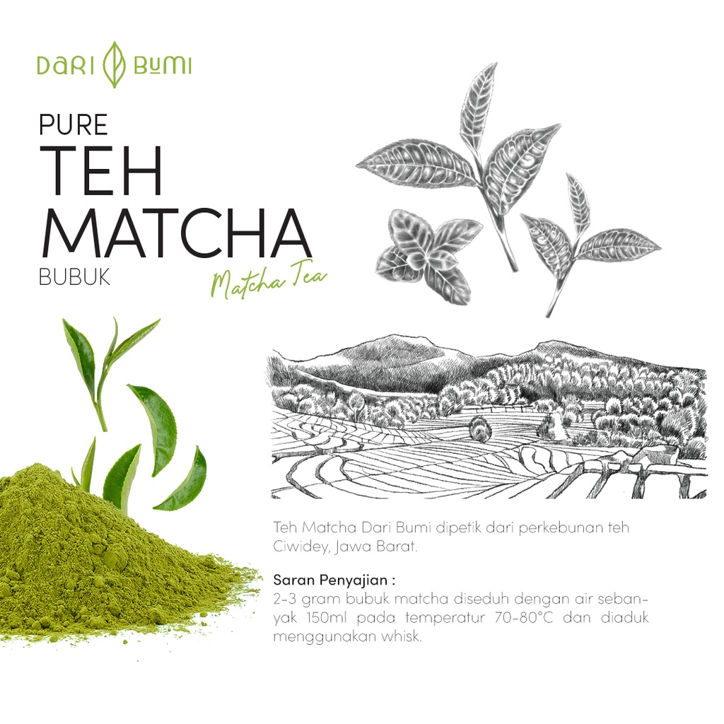 Teh Matcha Bubuk 25 gr Asli Dari Bumi Matcha Tea Premium