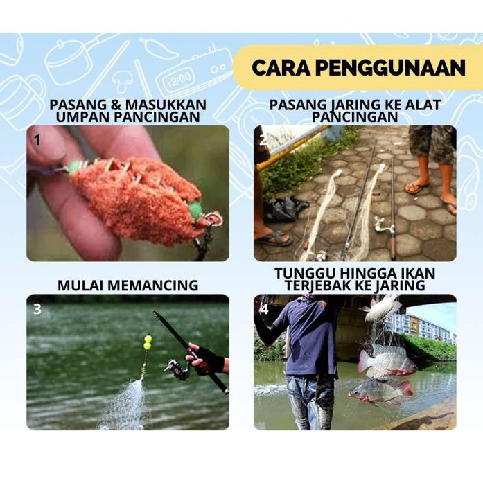 Pancing Jaring Net Bom Ukuran 3&quot; - Net Jaring Ikan Bom Ukuran 3&quot; Kail Umpan Mancing