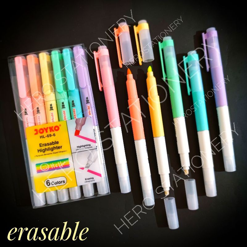 

Joyko erasable highlighter penanda berwarna bisa dihapus 6 warna HL-69-6