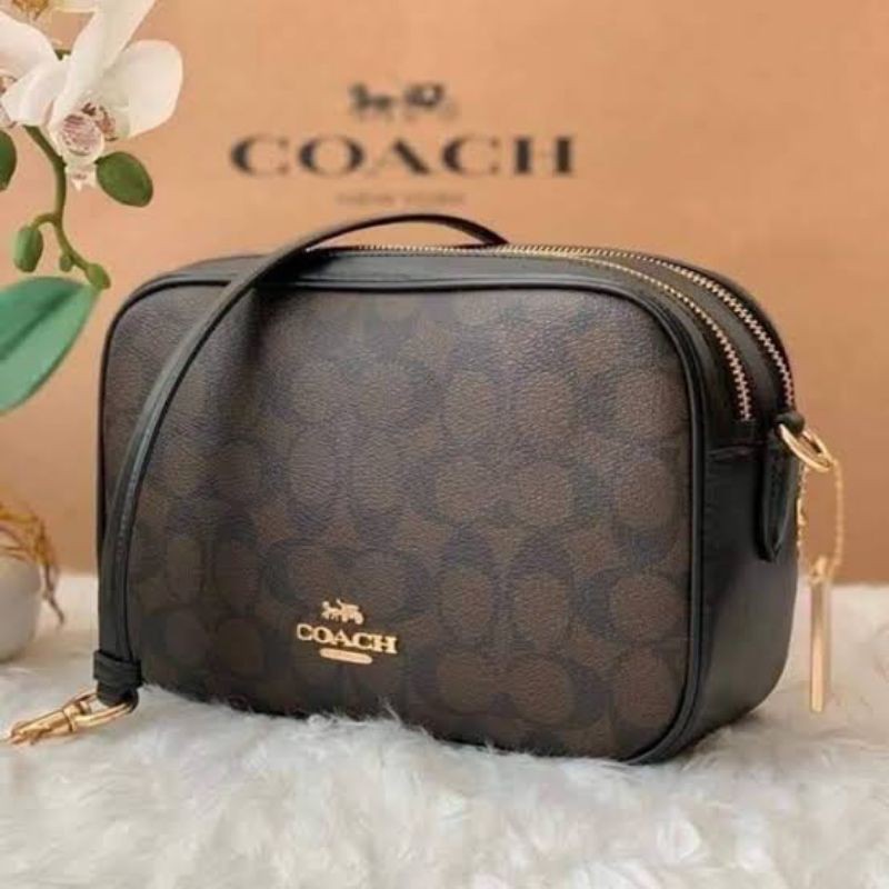 Termurah Coach jess signature canvas mahogany