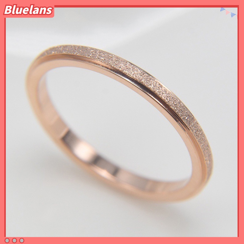 Bluelans Cincin Bahan Titanium Steel Untuk Pria Dan Wanita