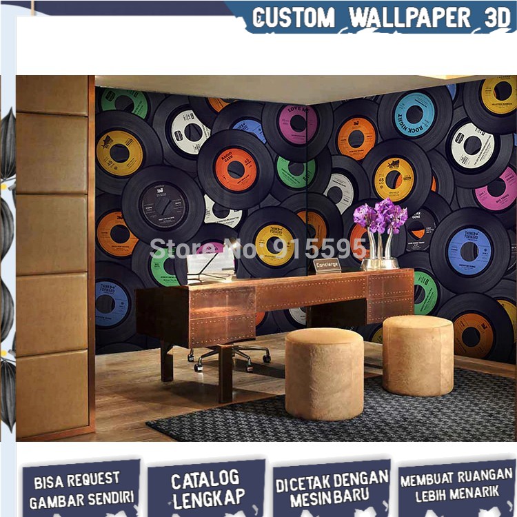 BEST SELLER, Dekorasi, Wallpaper, Stiker Dinding Wallpaper, Wallpaper 3d Pemandangan  Grafiti Murals