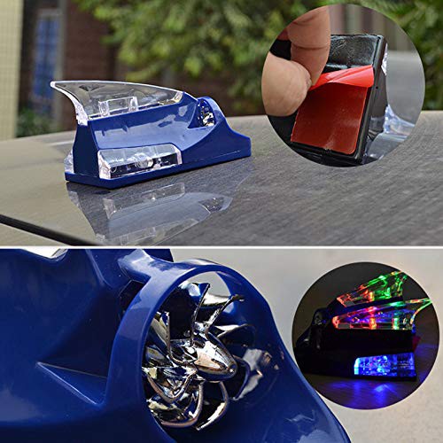 Variasi Lampu Mobil Sepeda Motor Tenaga Angin 8 LED Antena Sirip Hiu Tanpa Kabel