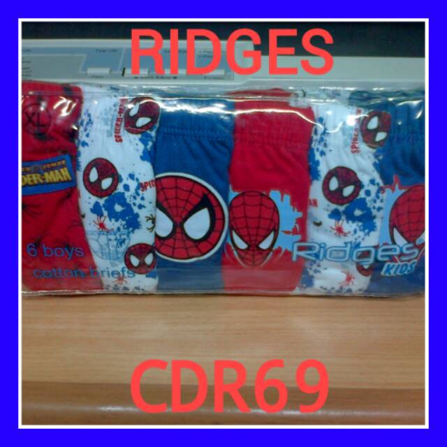 Ridges Cd Celana dalam anak cowok karakter isi 6pcs