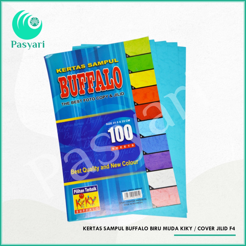 Jual Kertas Sampul Buffalo Corak Biru Muda Kiky Cover Jilid F4 Per