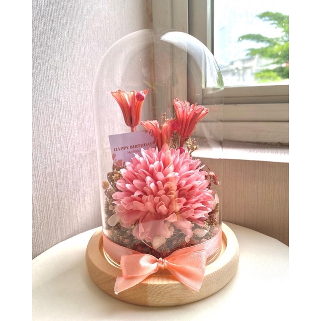 [Msdandelion] dried flower glass dome | kado ulang tahun | kado wisuda | hadiah anniversary | glass 