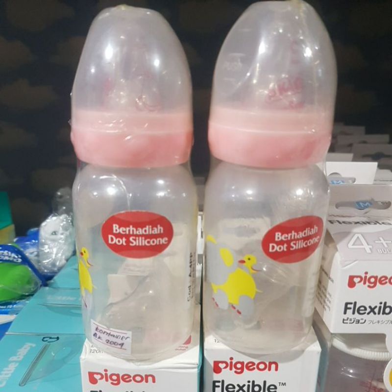 Botol Susu Bayi Akachan 125ml Pink Free Dot Silicone