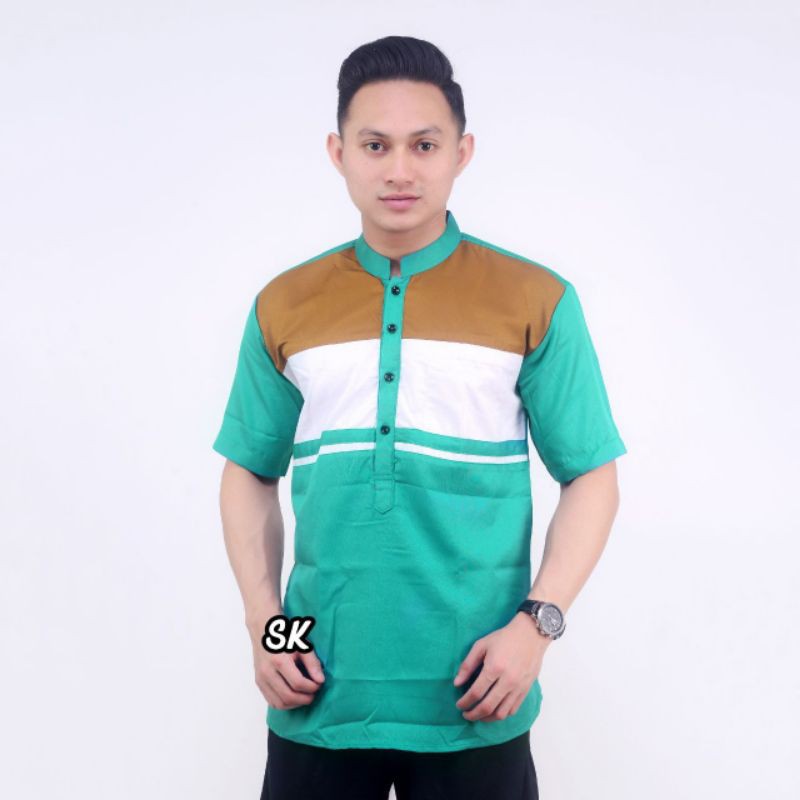 BAJU KOKO PRIA KOMBINASI MUSLIMIN BOY MEN TOP