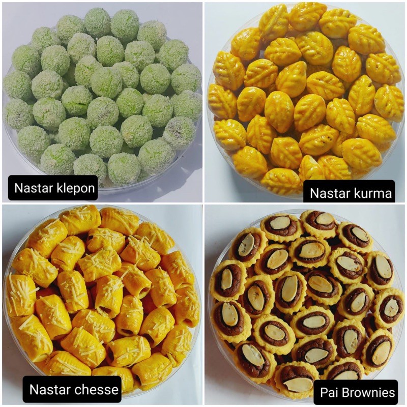 

KUE KERING NASTAR KLEPON, NASTAR KURMA, NASTAR CHESSE, PAI BROWNIES