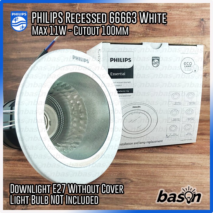 PHILIPS 66663 White | Rumah Lampu 3.5&quot; Downlight Recessed E27