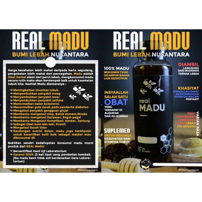 

Madu Asli Brand "Real Madu", 100% Madu Murni @300gram