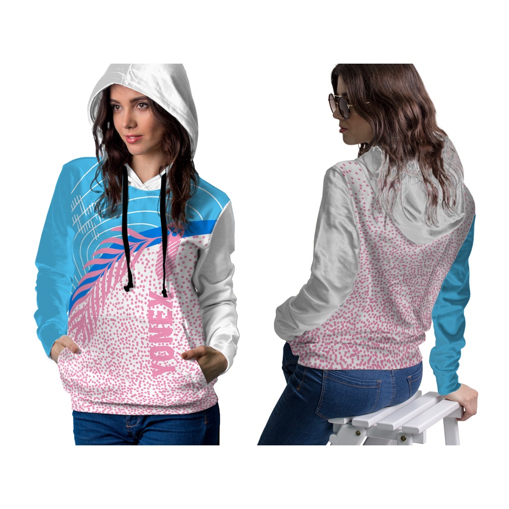 Jaket Sweater Hoodie Zipper Olahraga Badminton Bulu tangkis Pria Wanita Fullprint Custom