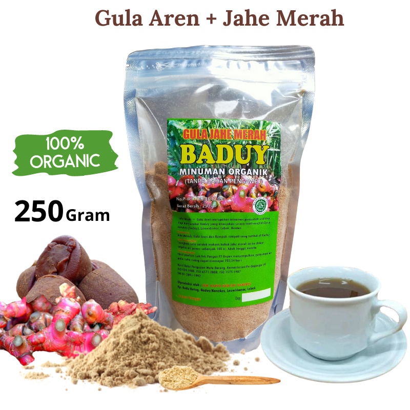 

Gula Jahe Merah Baduy - Bandrek (250 gr) - Minuman Organik - Gula Aren + Jahe Merah