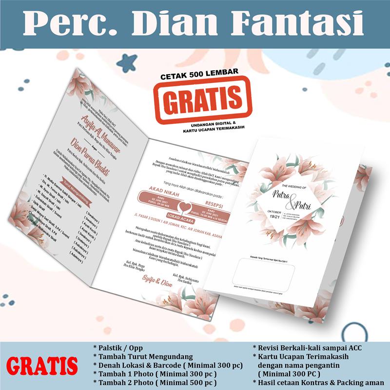 Undangan pernikahan murah Undangan Pernikahan Ada Foto Surat Undangan Pernikahan