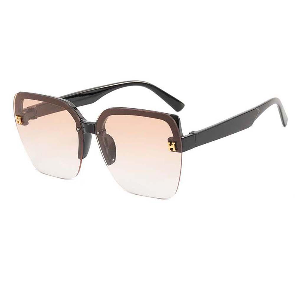 Mxbeauty Kacamata Hitam Persegi Mewah Merek Fashion Oversized Motif Leopard H Huruf Kacamata Matahari Gaya Korea Sunglasses