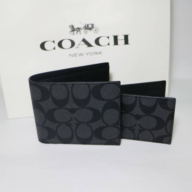 Coach signigniture wallet original / coach black 3 in 1