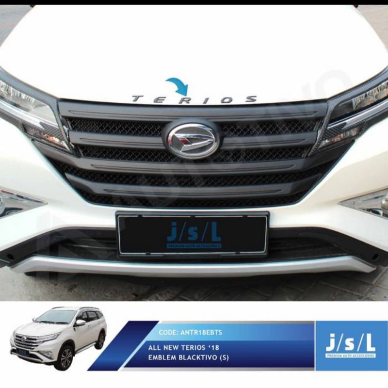 emblem hood all new Terios 2018 L dan S Merah Hitam Chrome  jsl