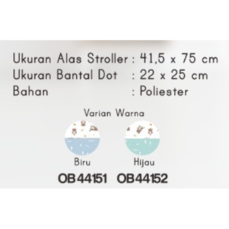 Omiland OB4415 Alas Stroller Pad dan Bantal Dot SLOTH Series