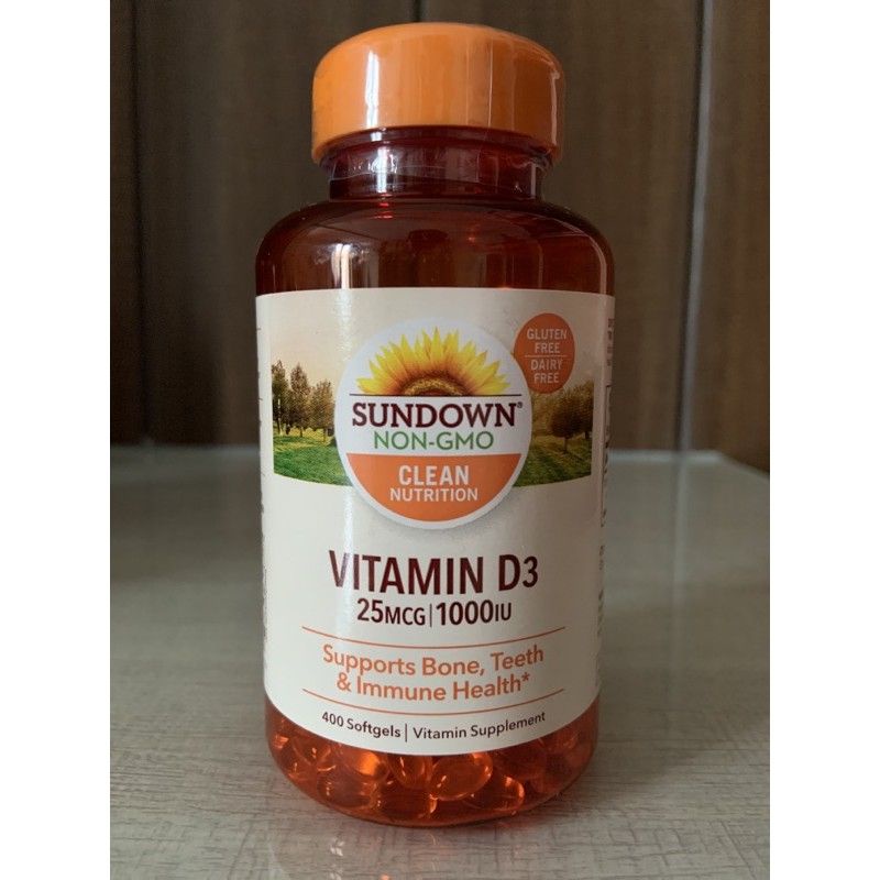 Vitamin D3, 1000 IU, 400 softgels Sundown Naturals
