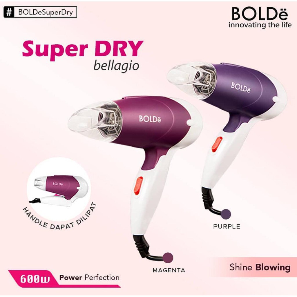 Hair Dryer BOLDe Super Dry BELLAGIO 2 Kecepatan Garansi Resmi