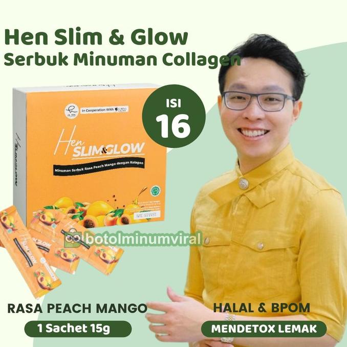 Minuman Collagen Slim Glow Diet Sachet Pelangsing Dr.Hen DNA Salmon
