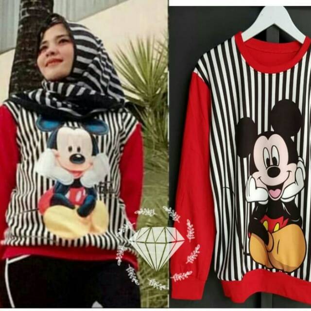Atasan wanita/sweater wanita Mickey mouse