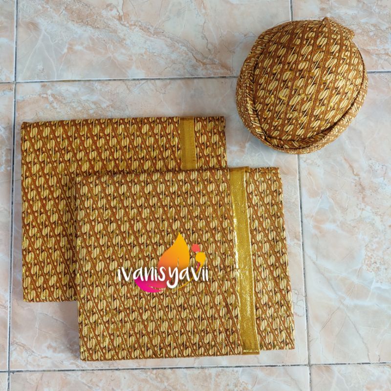 Jarik Instan + Blangkon Pengantin, Motif Lereng Neng