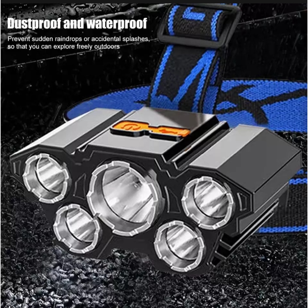 Barangunik2021-L-T21 Senter Kepala 5 LED Headlamp Highlight Senter Kepala 5 Lampu LED/Senter Kepala 5 Mata