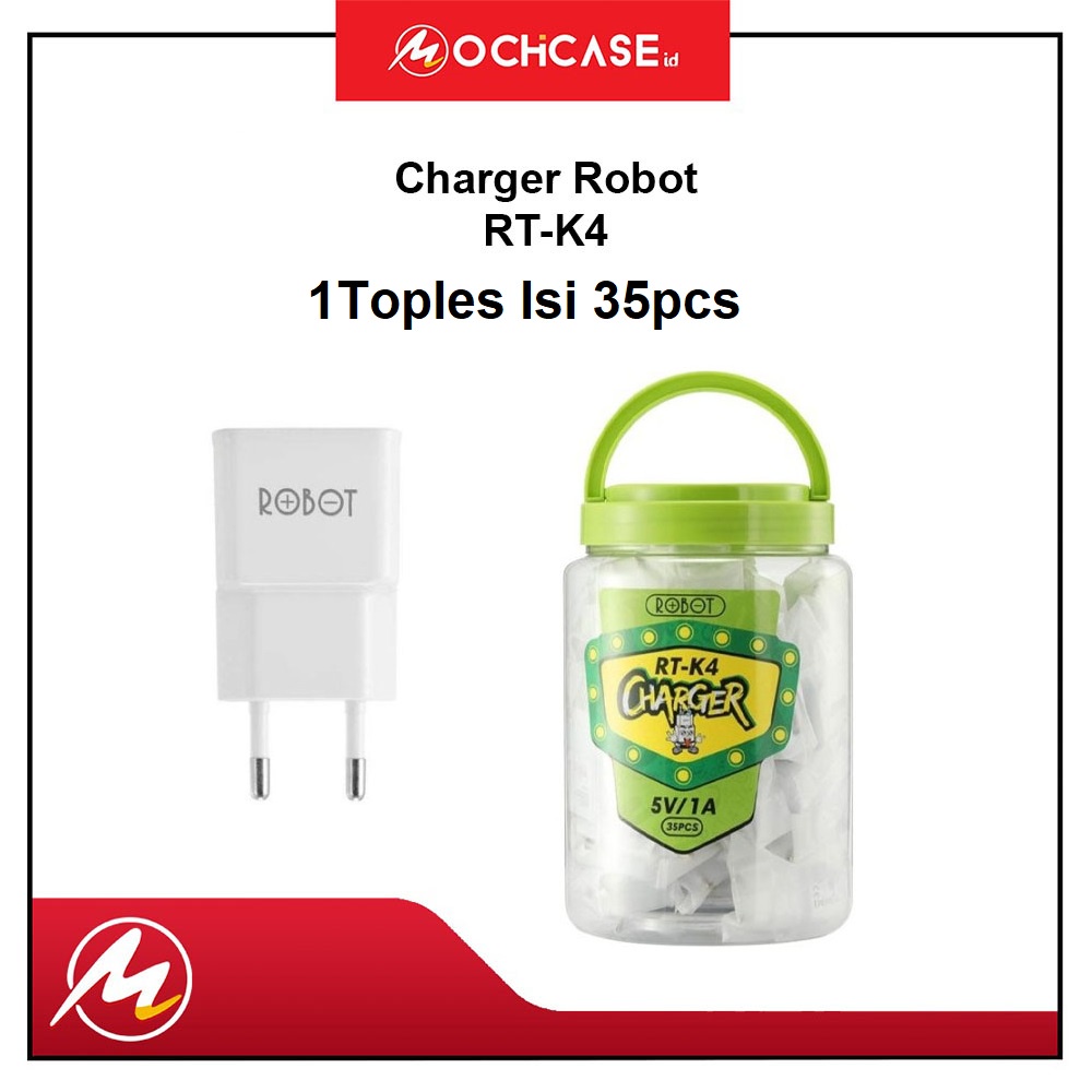 Charger Universal Robot RT-K14 1Toples isi 35PCS | GROSIR Adaptor Charger / Kepala Charger / Batok C