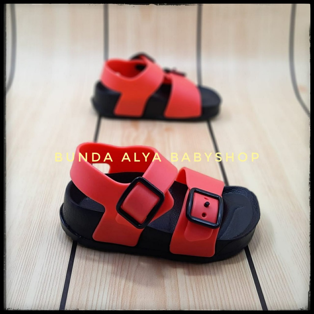 Sendal Anak Laki Laki Usia 2 3 4 Tahun ORANGE Karet Anti Licin - Sepatu Sandal Anak Cowok Karet Size 24 -29 Anti Licin