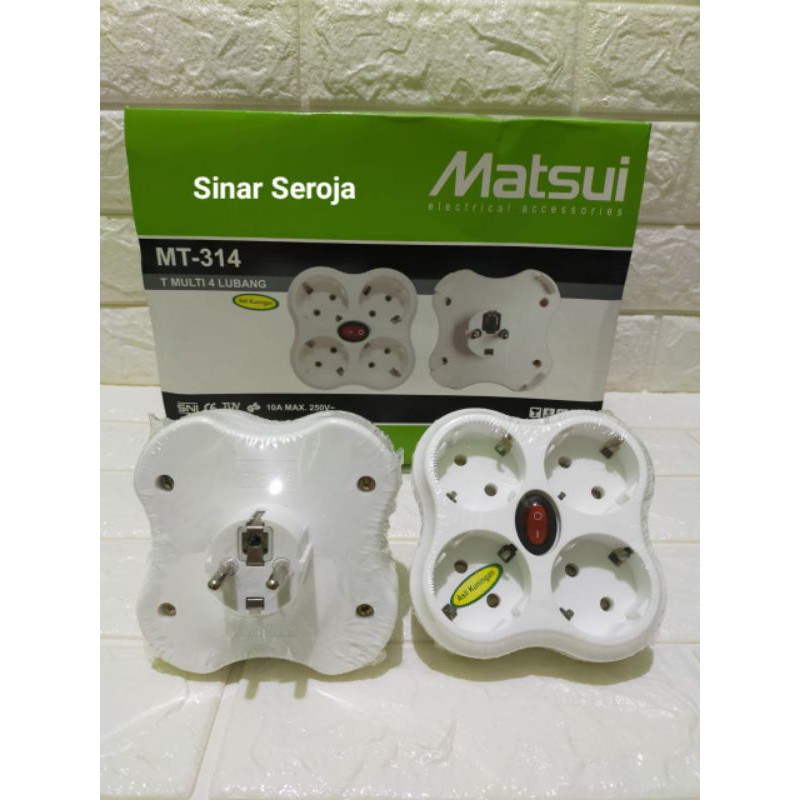 T Multi Colokan Listrik Lubang 4/Stop Kontak Out Bow 4 in 1 Switch Matsui