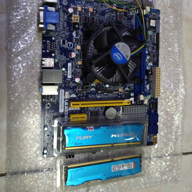 Paket mainboard lga 1155 h61 ddr3 prosesor gen 3 core i5 3470 ram 16gb Hyper plus fan