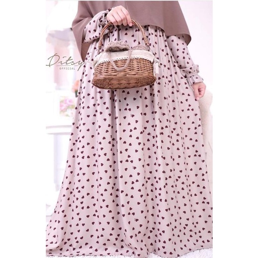 Ditsy heart mocca nightgown XL