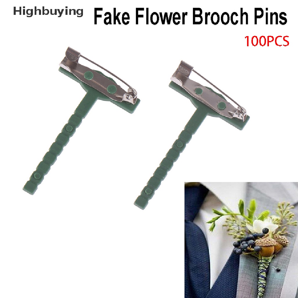 Hbid 100Pcs Pin Bros Bentuk T Bahan Plastik Untuk Korsase Pernikahan