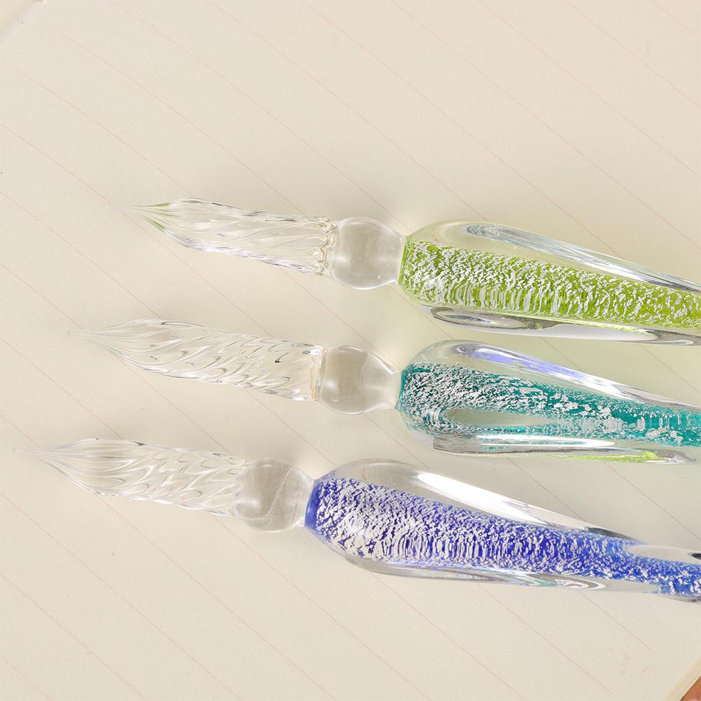 [Elegan] Pen Celup Kaca Kaligrafi Handmade Filling Ink 0.7mm Vintage Dipping Pen